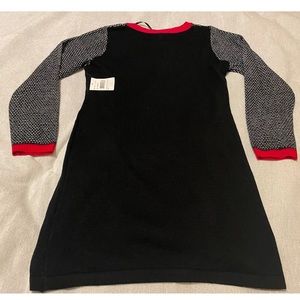 London Times Sz XL Black Red Sweater Dress Long Sleeve Pullover NWT